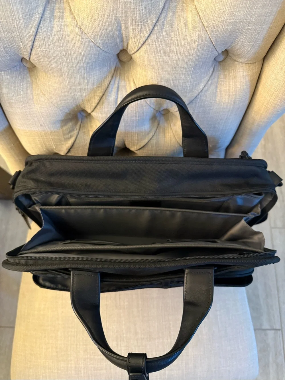Tumi Black Alpha Briefcase with Shoulder Strap